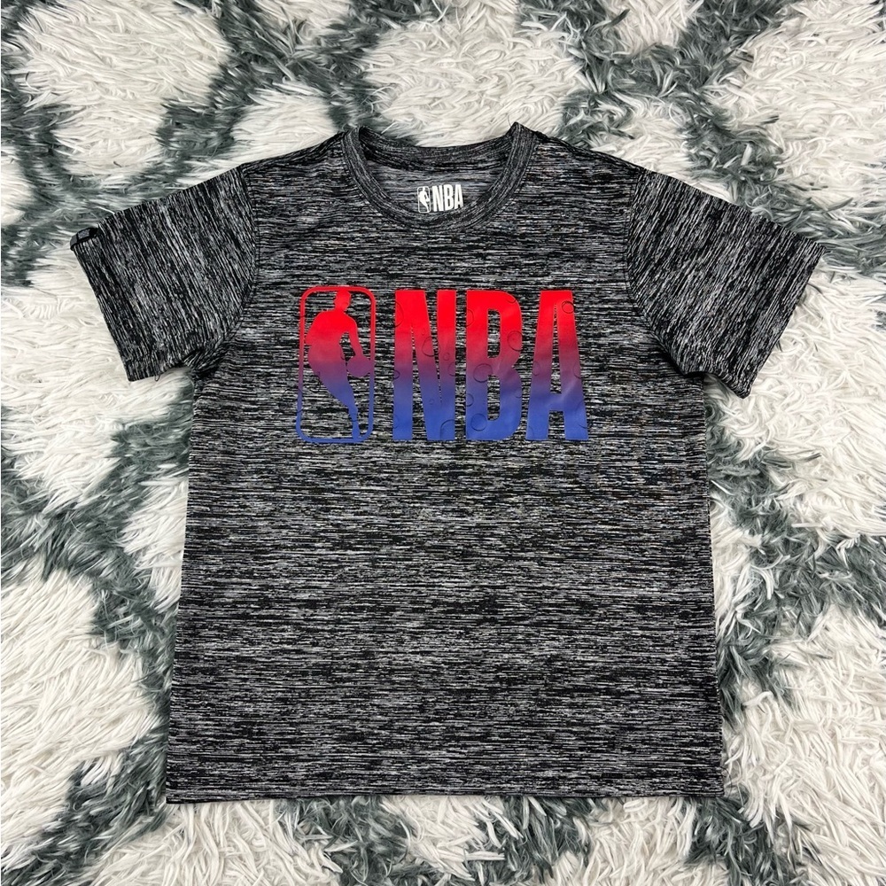 NBA Kids Boys Gray Logo T-Shirt Size Small 8